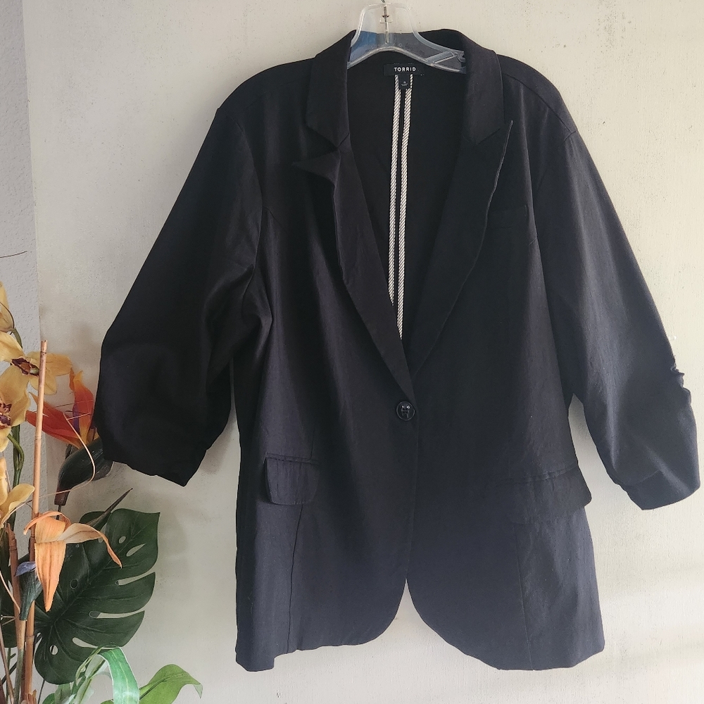 Torrid Euc Black Single Button Blazer Jacket Size… - image 1